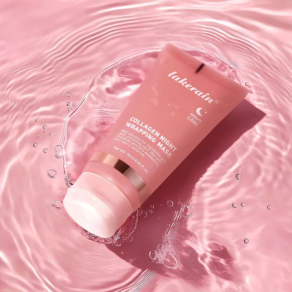 Hydrolyzed Collagen Overnight Wrapping Peel Off Facial Mask Anti-Wrinkle Shrink Pores Brightening for Oily/Dull Skin Care
