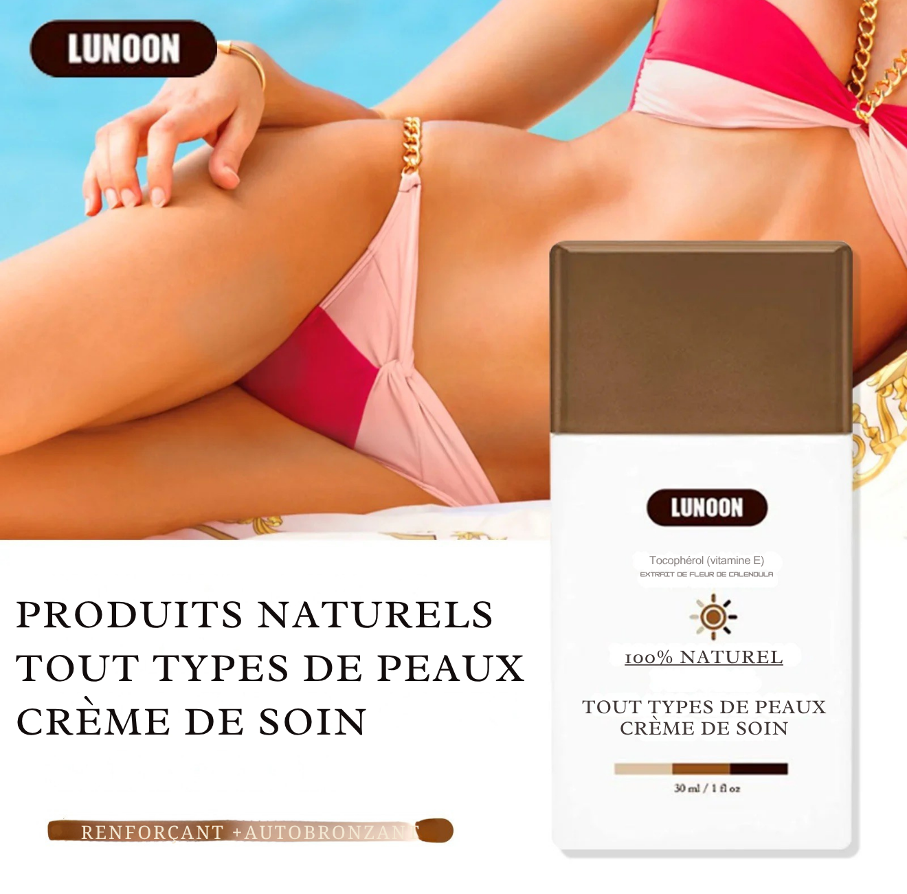 Lotion de bronzage auto-bronzante, améliore la mélanine de la peau, bronzant naturel pour le corps et le visage, prévient les coups de soleil, crème de bronzage sans soleil
