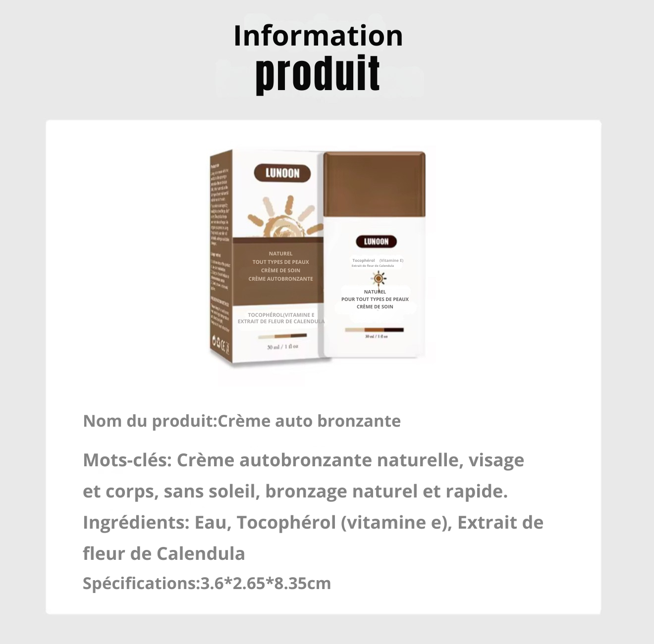 Lotion de bronzage auto-bronzante, améliore la mélanine de la peau, bronzant naturel pour le corps et le visage, prévient les coups de soleil, crème de bronzage sans soleil