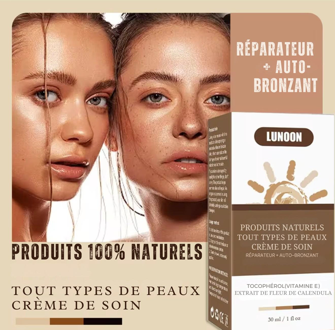 Lotion de bronzage auto-bronzante, améliore la mélanine de la peau, bronzant naturel pour le corps et le visage, prévient les coups de soleil, crème de bronzage sans soleil