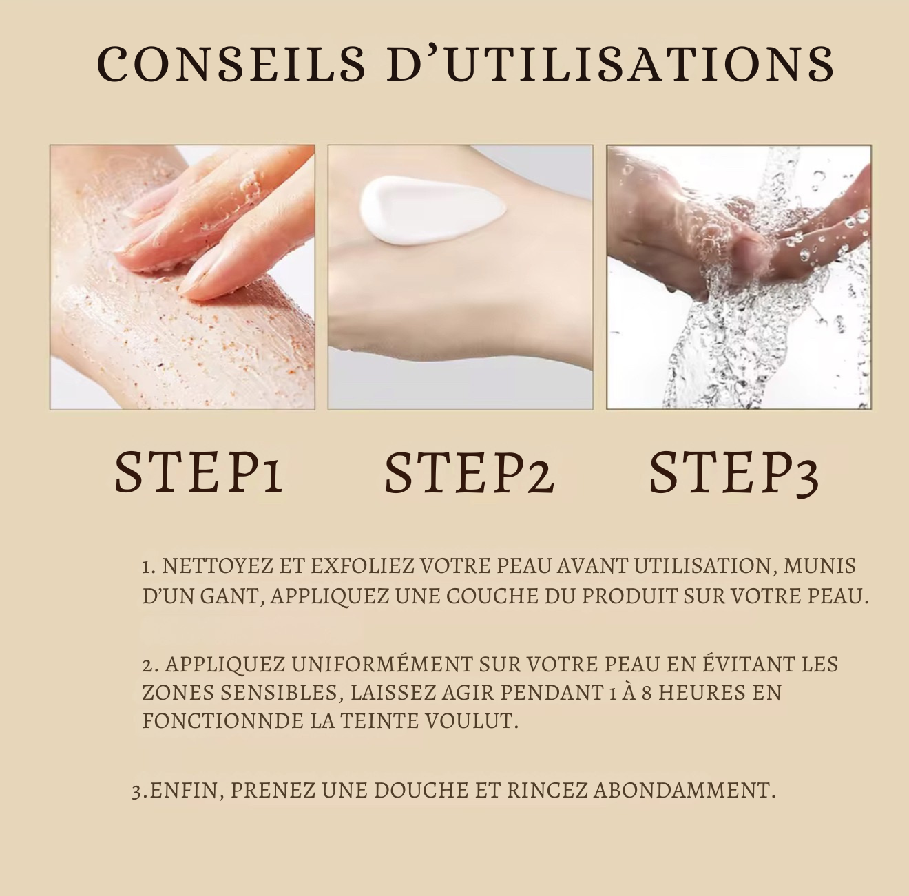 Lotion de bronzage auto-bronzante, améliore la mélanine de la peau, bronzant naturel pour le corps et le visage, prévient les coups de soleil, crème de bronzage sans soleil