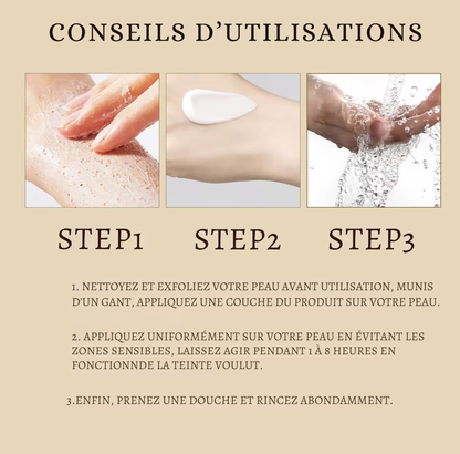 Lotion de bronzage auto-bronzante, améliore la mélanine de la peau, bronzant naturel pour le corps et le visage, prévient les coups de soleil, crème de bronzage sans soleil