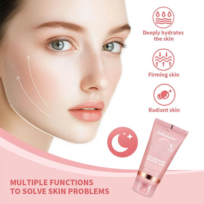 Hydrolyzed Collagen Overnight Wrapping Peel Off Facial Mask Anti-Wrinkle  Shrink Pores Brightening for Oily/Dull Skin Care