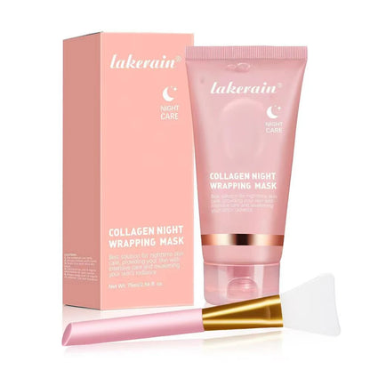 Hydrolyzed Collagen Overnight Wrapping Peel Off Facial Mask Anti-Wrinkle  Shrink Pores Brightening for Oily/Dull Skin Care